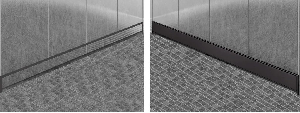 Sprchový žľab do steny MEXEN FLAT WALL 2v1 - čierny matný, 1730060