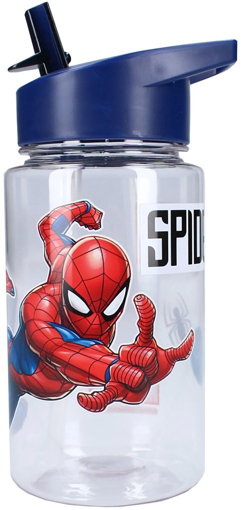 Plastová fľaša na pitie Spiderman so slamkou a uškom - 450 ml