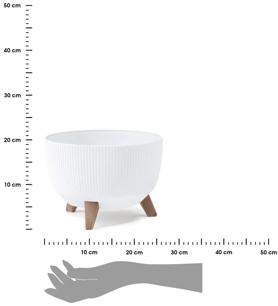 PLASTOVÝ KVETINÁČ ROSA LINEA ECO 15X24 CM BIELA