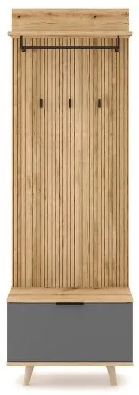 Predsieňová stena KLEO hnedá/grafit