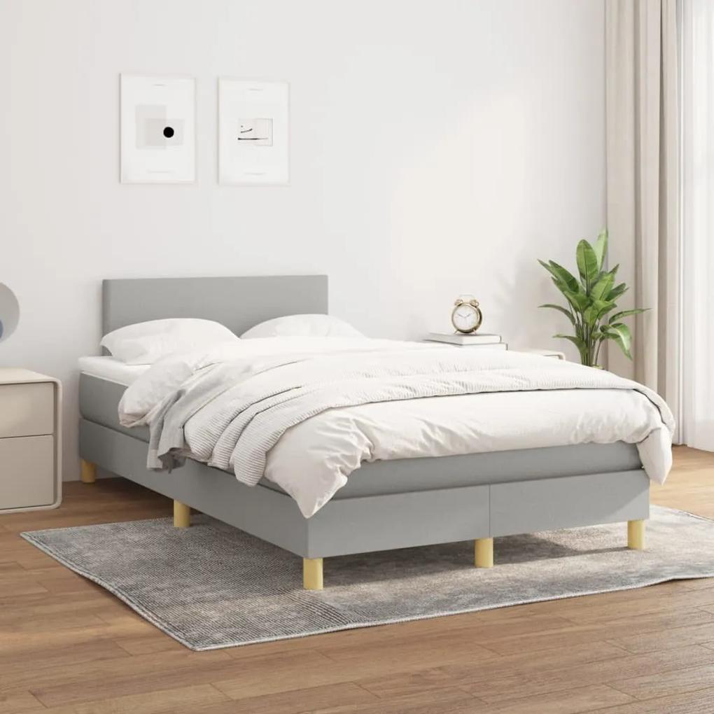 Boxspring posteľ s matracom bledosivá 120x200 cm látka 3140441