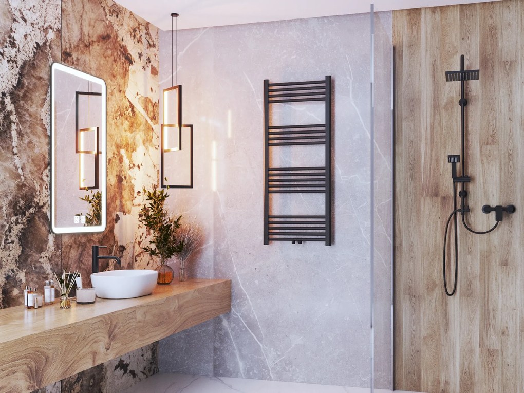 Gamma Erga Simple, vykurovacie teleso 1200x600 mm, 560 W, čierna, ERG-LAV-SIMP-12060-BK