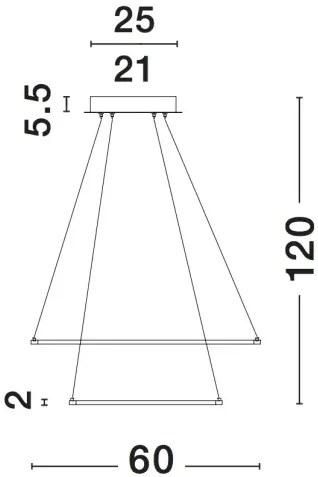 LED luster Aria 75W 60 chrome