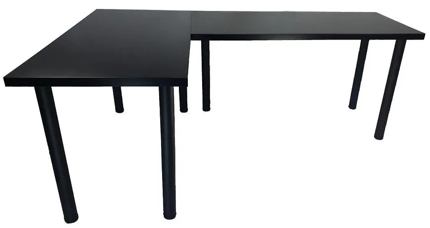Písací stôl pre hráča rohový 2x136x66x18 cm Model 0 čierny Low