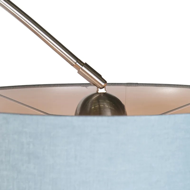 Obojková lampa z ocele s tienidlom 35/35/20 modrá nastaviteľná - XXL