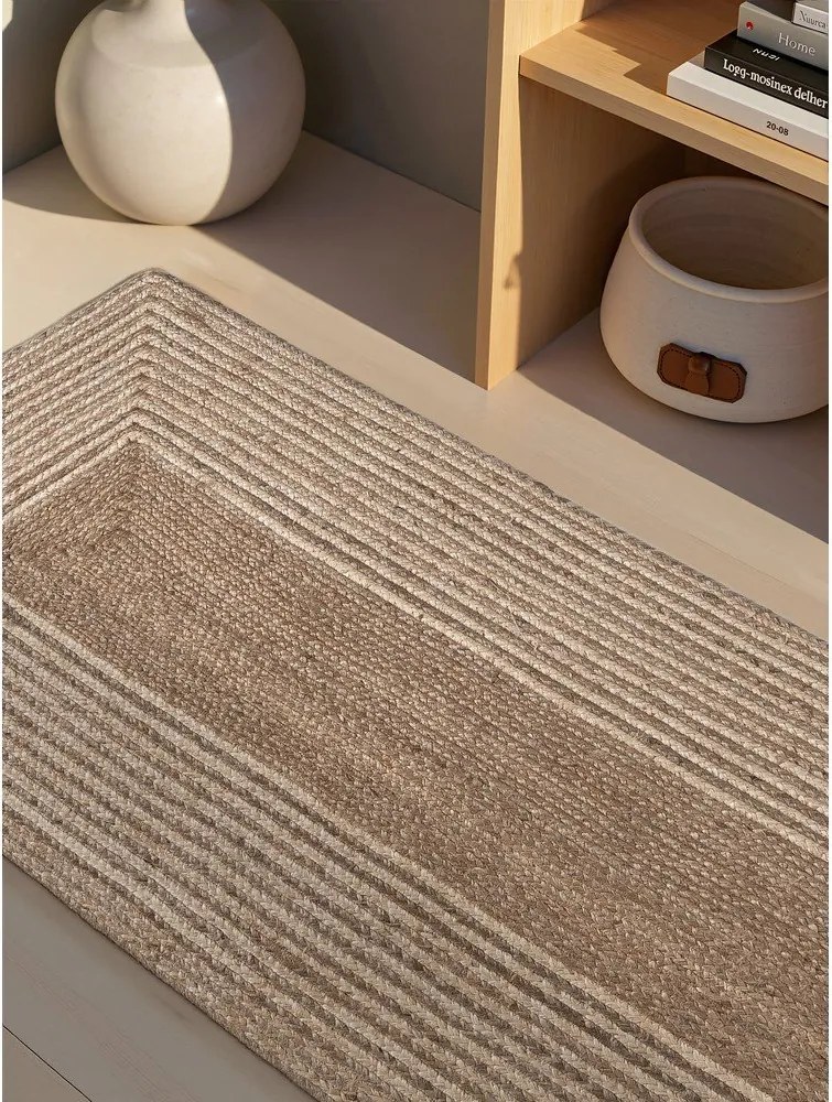Obojstranný/ručne tkaný jutový behúň v svetlo prírodnej farbe/v tmavo prírodnej farbe 80x200 cm Juno – Hanse Home