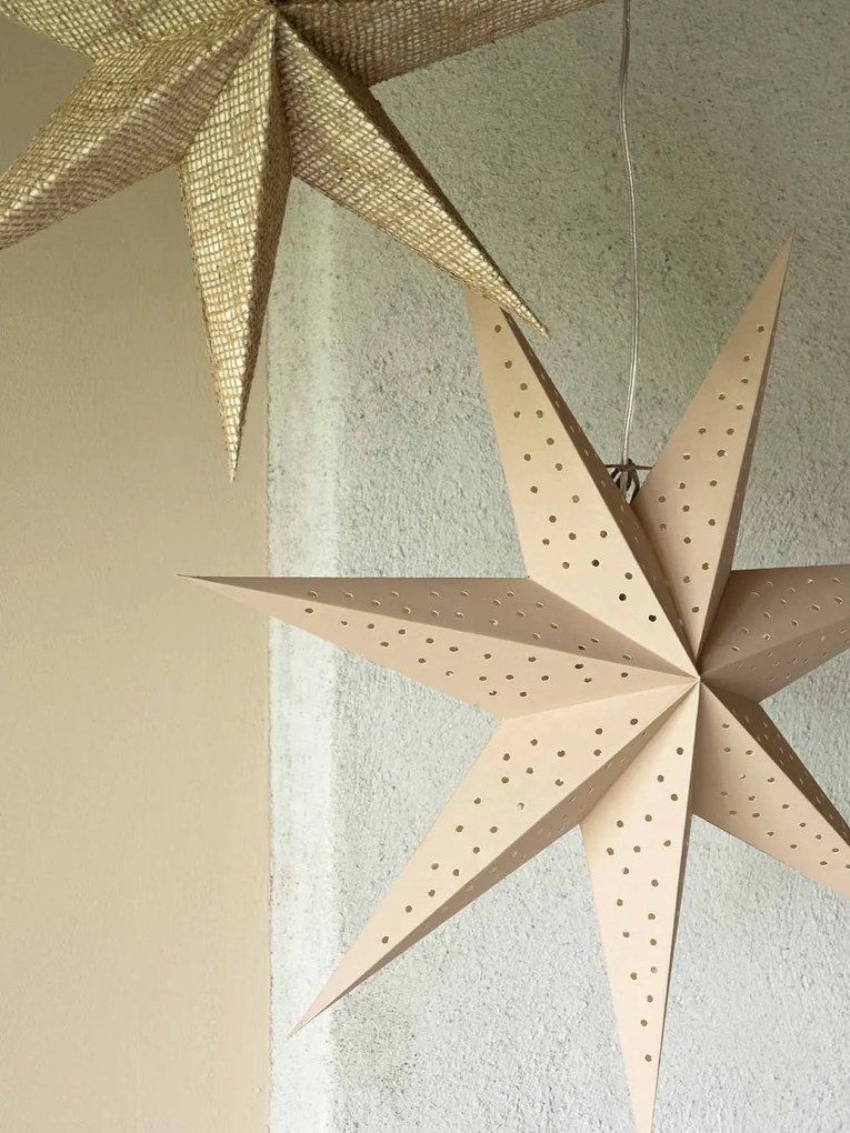 Watt & Veke Závesná svietiaca hviezda Stella Beige 60 cm