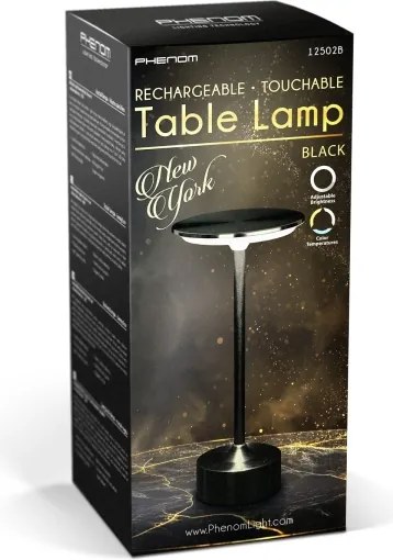 LED Stmievateľná nabíjateľná stolná lampa NEW YORK LED/1,8W/5V 1200 mAh čierna