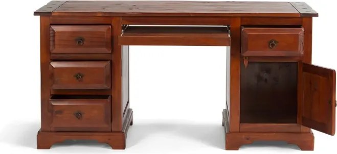 furniture-nabytek.cz - Masívny písací stôl Catana z borovice, lakovaný, hnedý – 160×70×78 cm