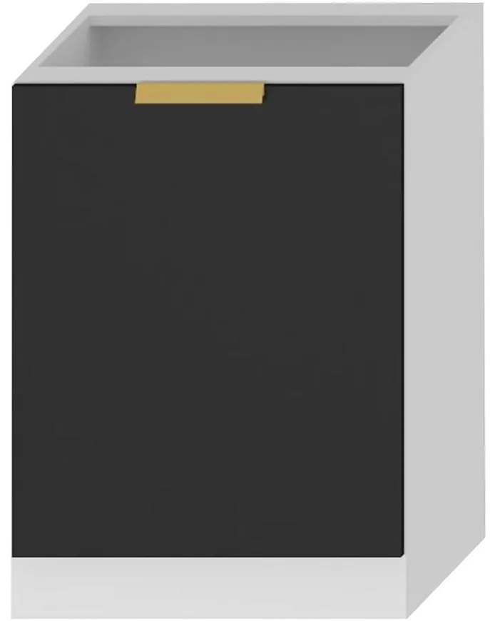 Kuchynská skrinka Denis d60 pl čierna mat/biela