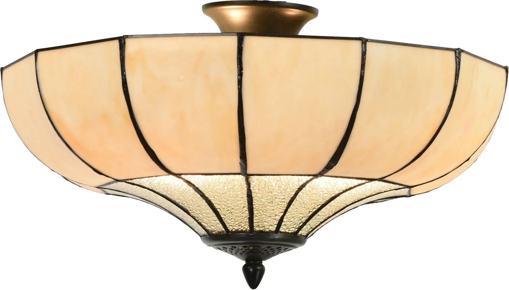 55/5000 Stropné svetlo Tiffany Champagne - Ø 46 * 25 cm E27 / 2 * 60W