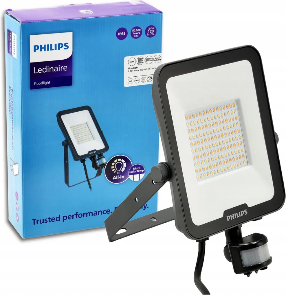 LED reflektor Philips 50W 6000lm CCT s pohybovým senzorom
