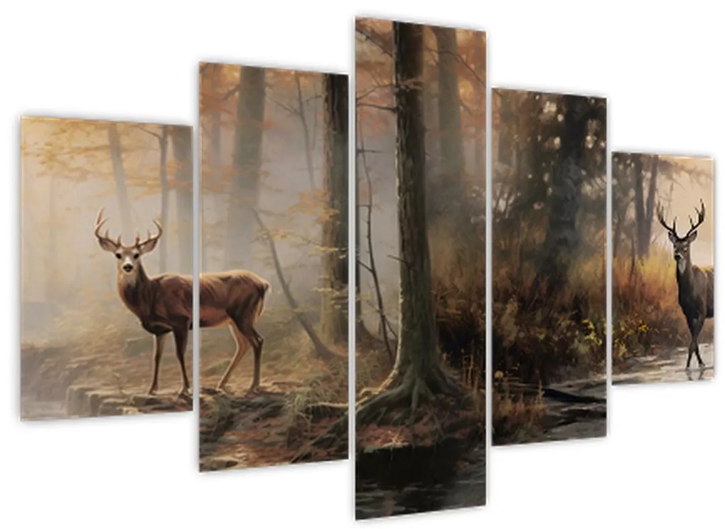 Obraz - Vintage maľba divokej zveri (150x105 cm)