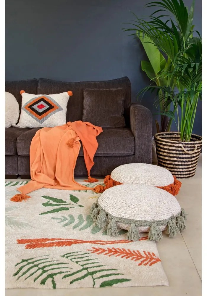 Prateľný ručne tkaný bavlnený detský koberec 140x200 cm Botanic Plants – Lorena Canals