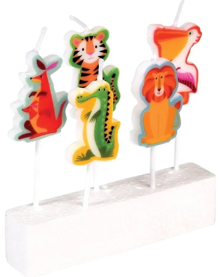 Sada 5 tortových sviečok Rex London Colourful Creatures