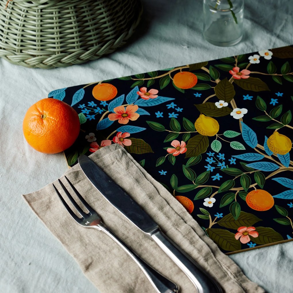 Rifle Paper Co. Korkové prestieranie Citrus Grove – set 4 ks