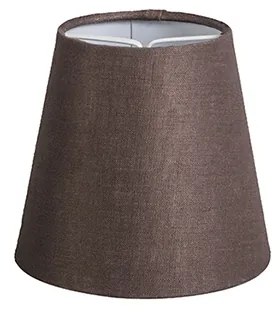Hnedý ľanový tienidlo na klip 12 cm okrúhle