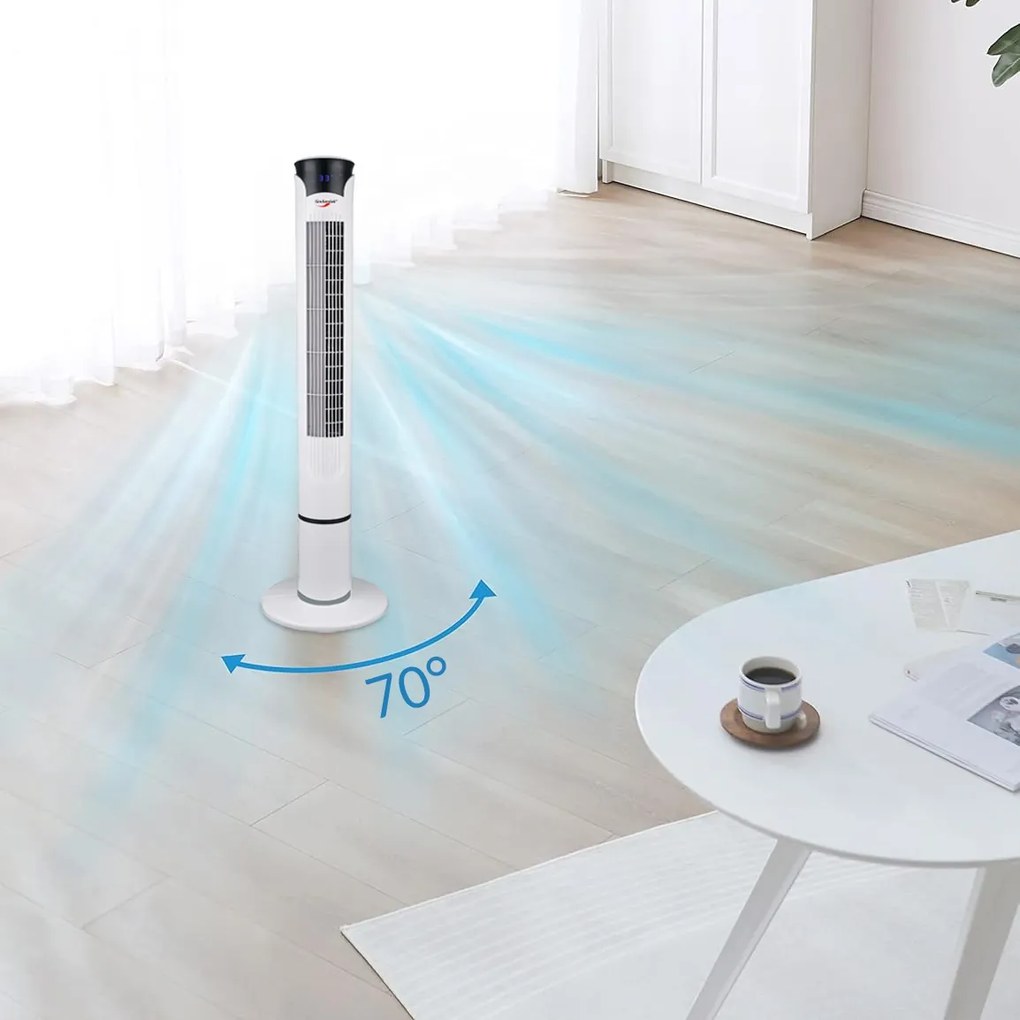 Stĺpový ventilátor TOPLO biely