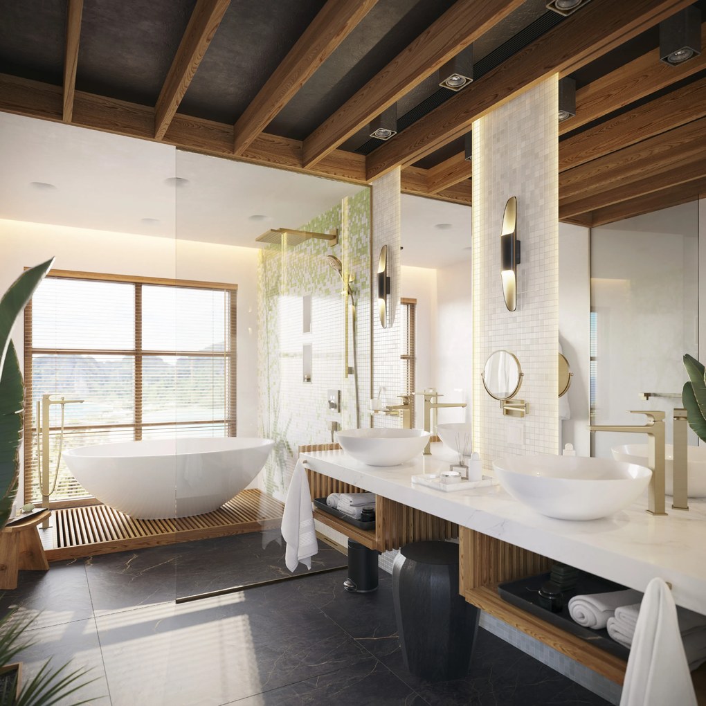 Hansgrohe AddStoris, kozmetické zrkadlo Ø188 mm, kartáčovaný bronz, HAN-41791140
