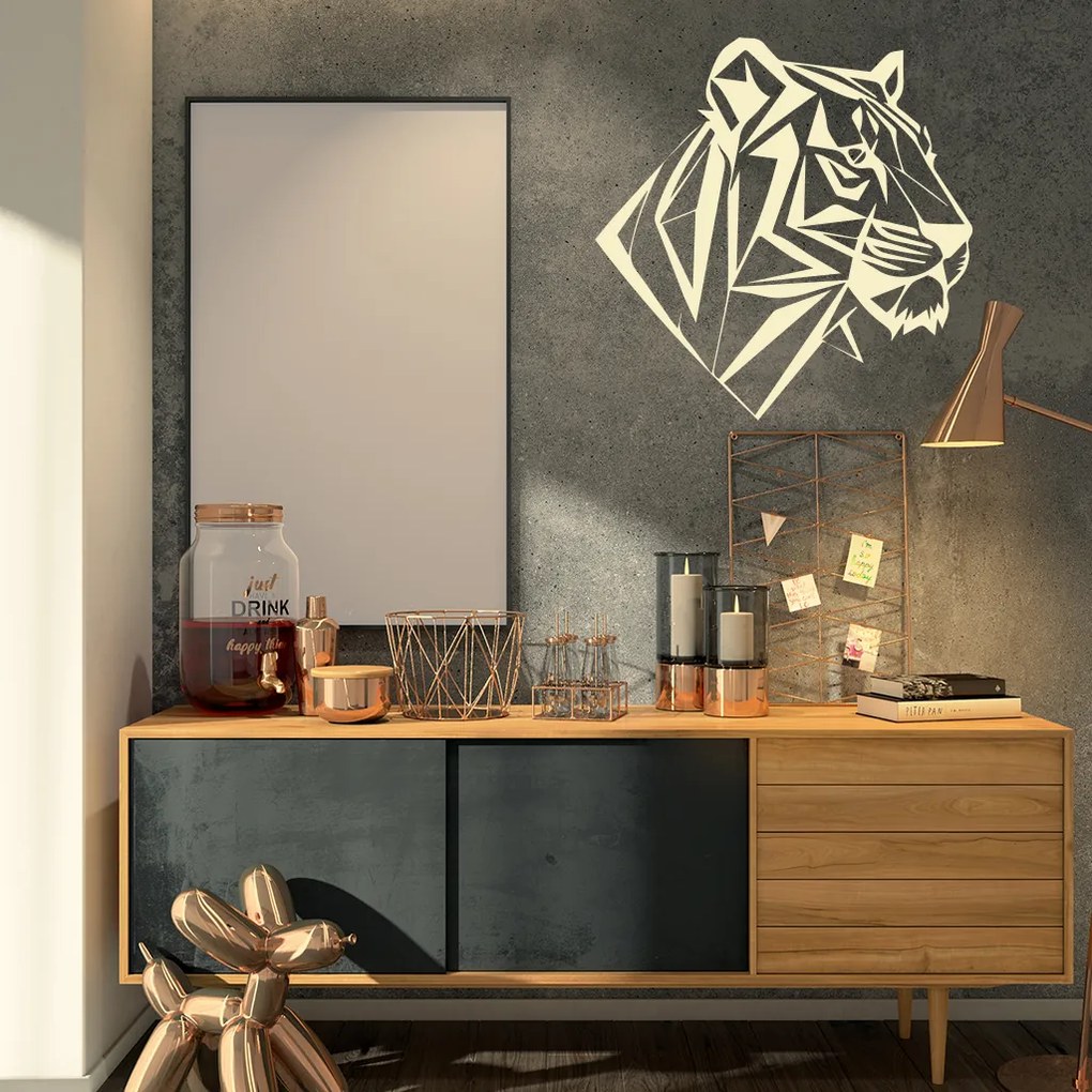 Veselá Stena Samolepka Profil Tigra Farba: oranžová, Veľkosť: 60 x 60 cm