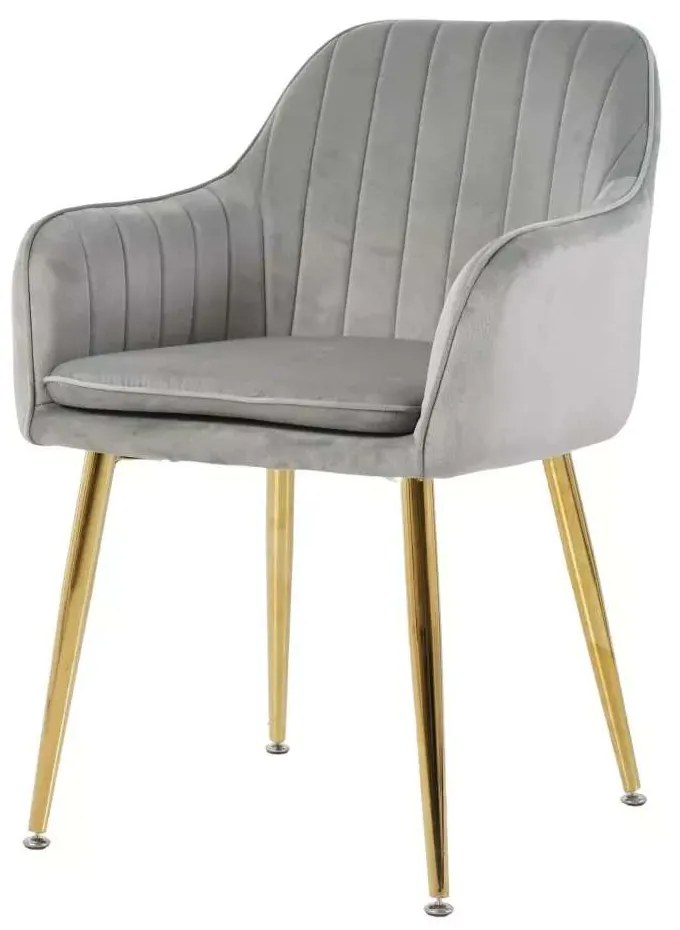 LuxuryForm DESIGN Stolička AUSTIN VELUR - svetlo šedá