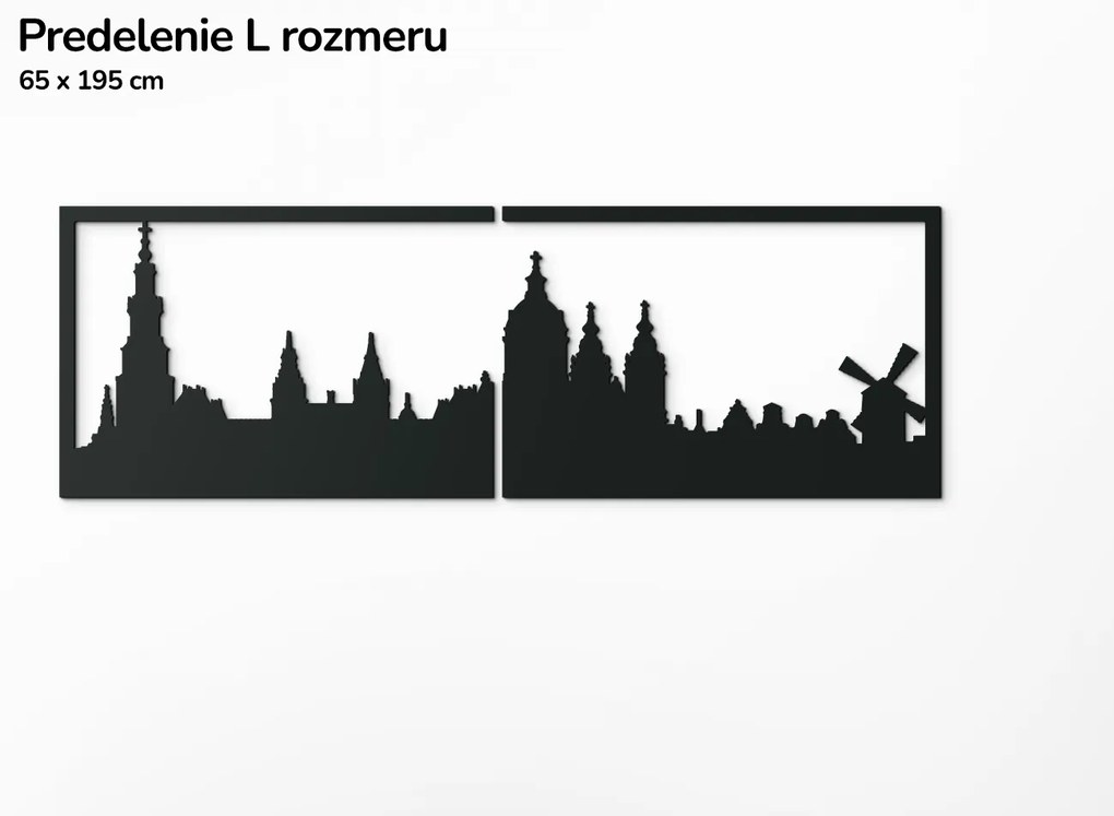 drevko Obraz Amsterdam panoráma Rozmer obrazu: 29,5 x 89 cm, Farba dekorácie: Čierna