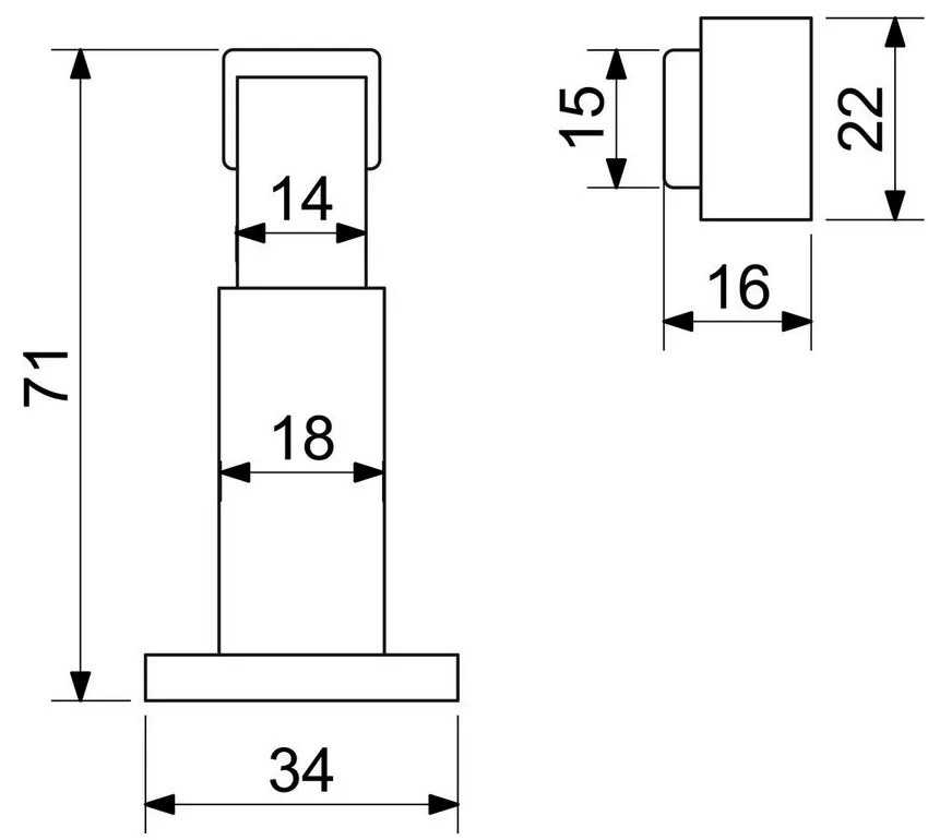 Magnetická dverná zarážka RDS.050, nikel