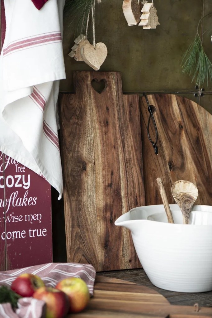Drevená okrúhla doska s drážkami OILED ACACIA WOOD