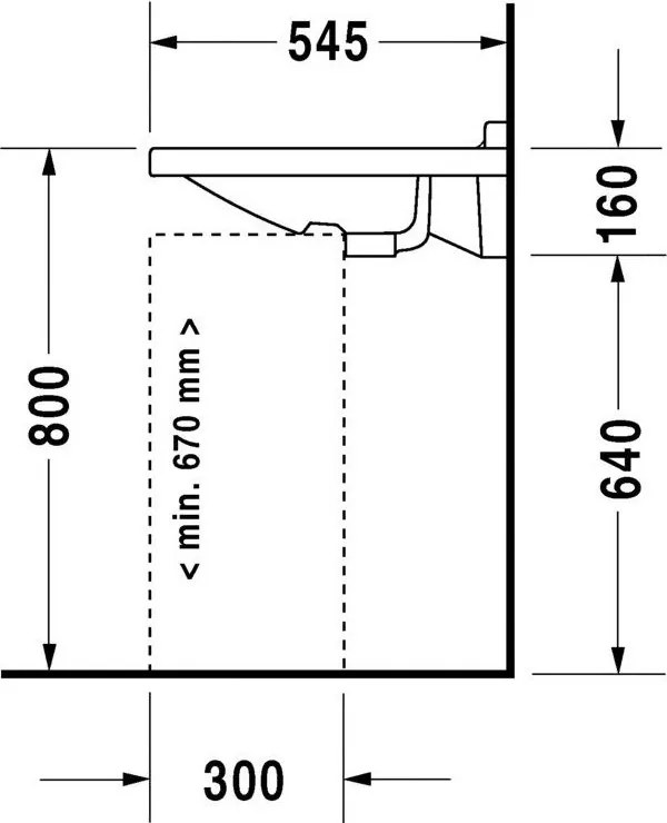 DURAVIT Starck 3 Med závesné umývadlo bezbariérové bez otvoru, bez prepadu, 600 mm x 545 mm, s povrchom WonderGliss, 03126000001