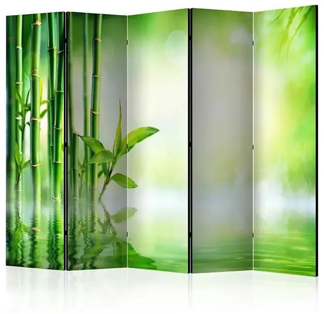 Paraván - Green Bamboo II [Room Dividers] Veľkosť: 225x172, Verzia: Obojstranný