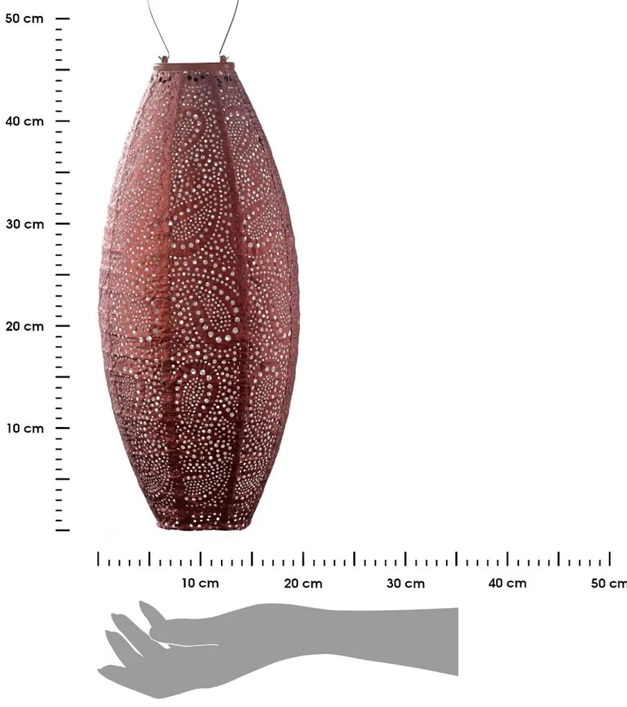 Lumiz SOLÁRNY LAMPÁŠ LONG OVAL 45X20 CM MEDENÁ