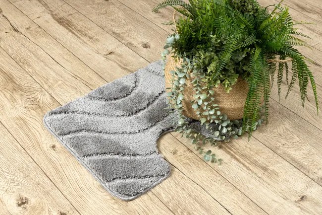 Sada kúpeľňových koberčekov SUPREME WAVES vlny, sivá