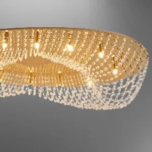 Krištáľ mega svietidlo LUXERA 62442 GOLD ELIPTHON