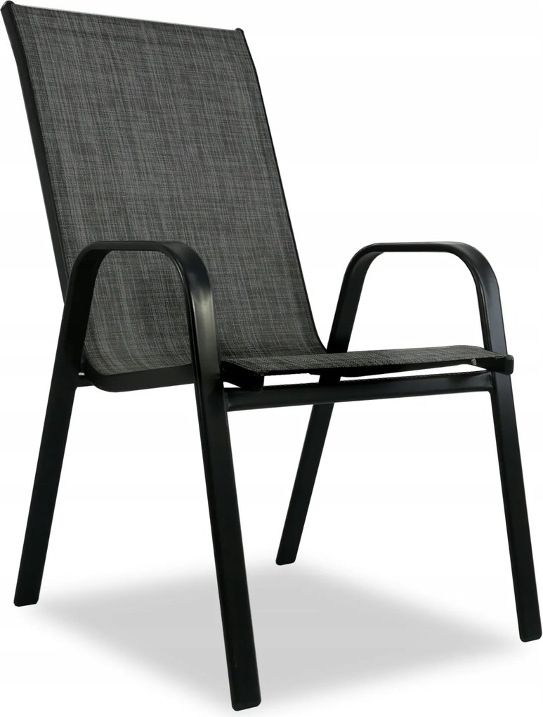 Garden Line SADA 2 ČIERNYCH ZÁHRADNÝCH STOLIČIEK 54 x 72 x 96