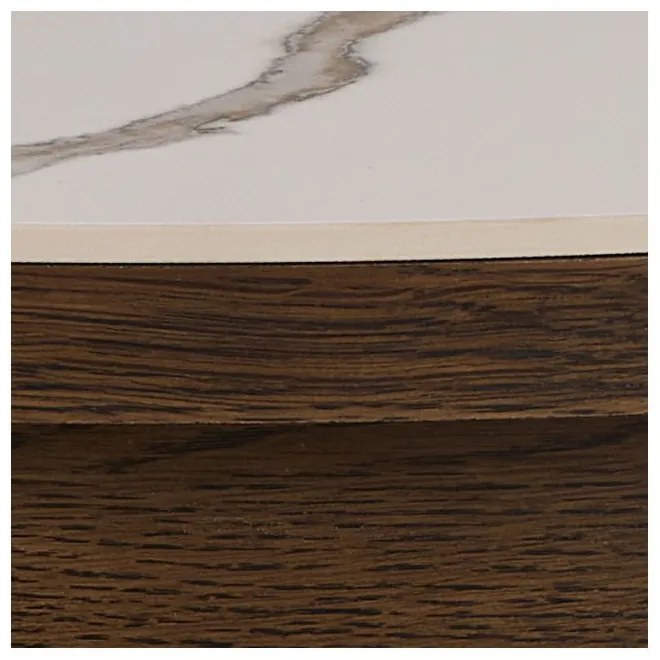 Béžový/tmavohnedý okrúhly konferenčný stolík s keramickou doskou ø 90 cm Southampton – Actona