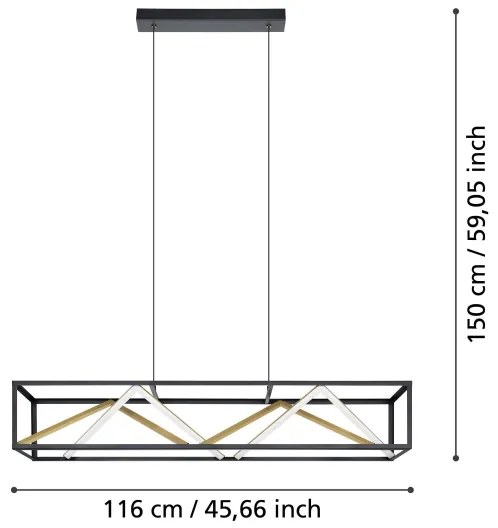 Eglo 390417 - LED Stmievateľný luster na lanku PENELA LED/46W/230V 2700-6500K + DO