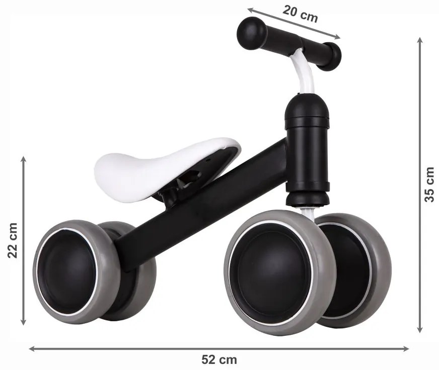 Odrážadlo/minibicykel, sivé, Ecotoys