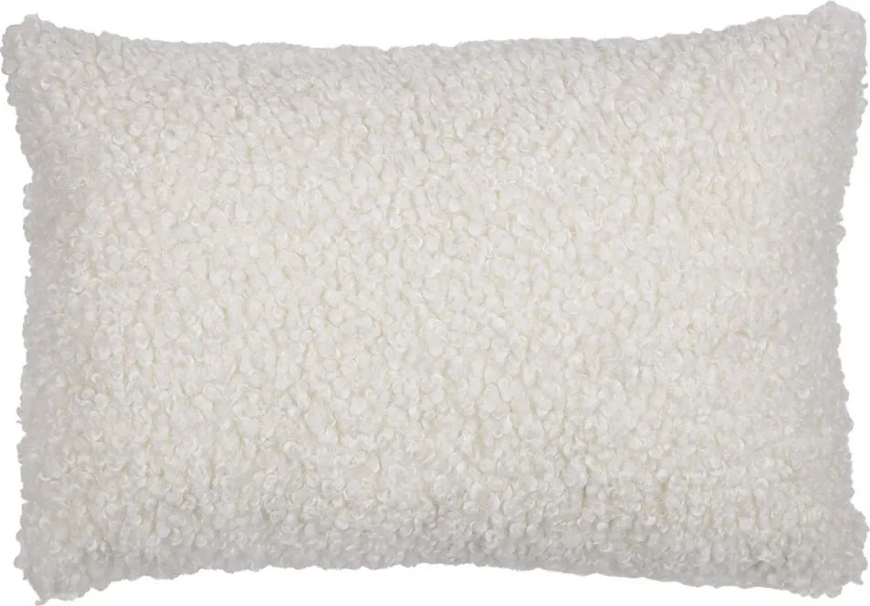 Biely plyšový kučeravý vankúš Curly Teddy White Off - 40*15*60cm