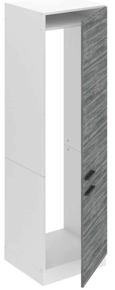 Vysoká kuchynská skrinka Belini Premium Full Version pre vstavanú chladničku 60 cm šedý antracit Glamour Wood