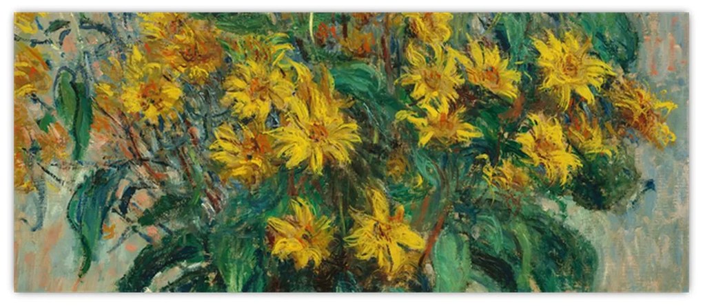 Obraz - Claude Monet, Jerusalem Artichoke Flowers, reprodukcia (120x50 cm)