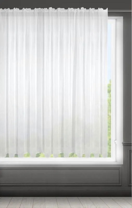 Biela záclona na páske LUCY 400x150 cm