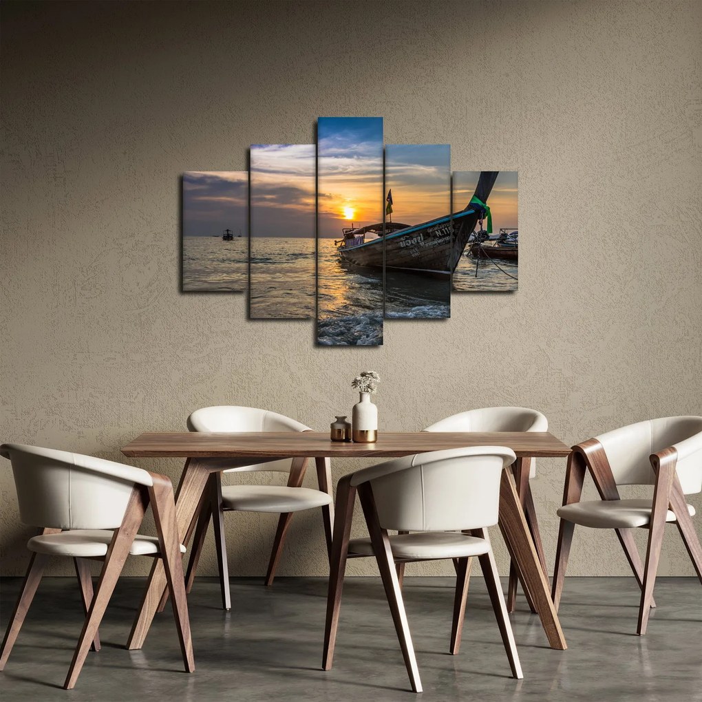 Obraz lode pri brehu (150x105 cm)