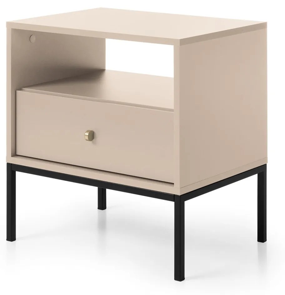 Nočný stolík Mono II 54 cm béžový/čierny