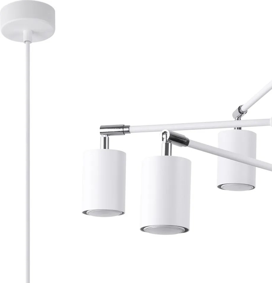 Biele kovové závesné svietidlo Virta – Sollux