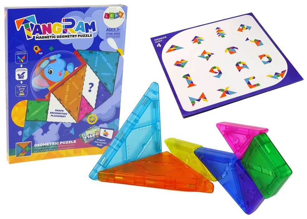 Lean Toys Puzzle Tangram - 7 magnetických blokov