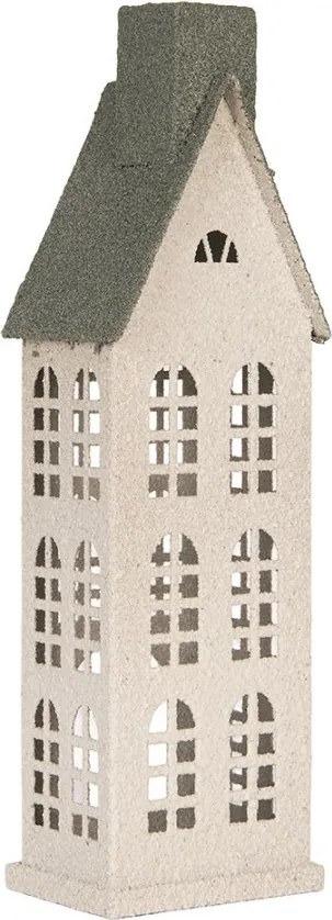 Kovový svietnik domček s pieskovým povrchom Raw Sand - 17*8*38 cm