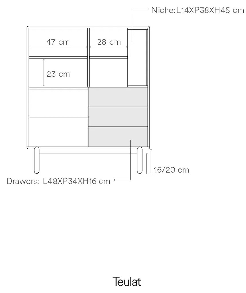 Komoda Corvo 100 × 40 × 120 cm
