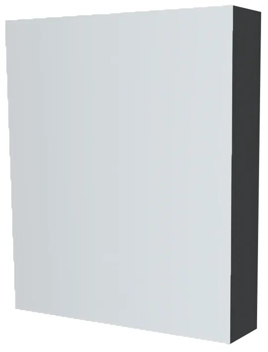 Mereo, Mereo Kúpeľňová zrkadlová skrinka 60 cm, galerka, 1x dvierka ľavá, Multidecor, Šedá antracit, MER-CN798G61SEAN
