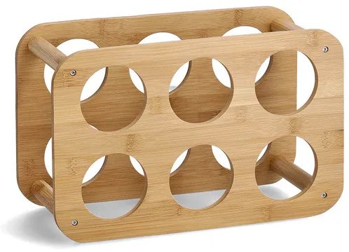 Zeller Present Stojan na víno / fľaše, bambusový, 6 pozícií, pr. 8 cm