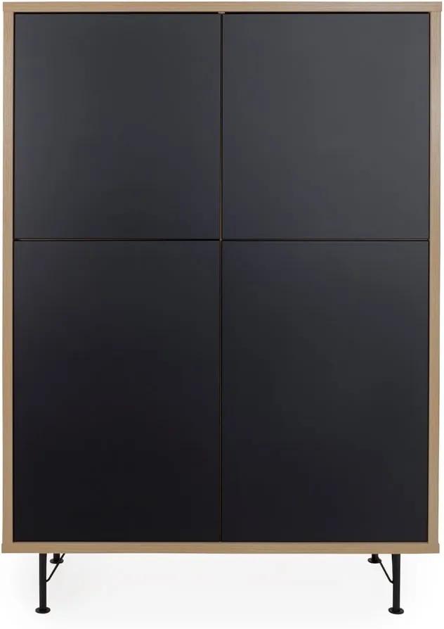 Čierna skriňa Tenzo Flow, 111 x 153 cm